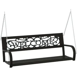 vidaXL Hollywoodschaukel 125 cm Stahl und Kunststoff Schwarz - Schwarz