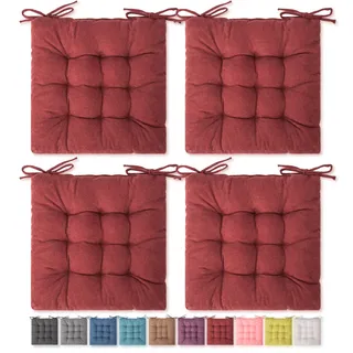 SQUARE MOON Sitzkissen, Stuhlkissen, Komfort-Stuhlpolster, Stuhlmatte für drinnen und draußen, Esszimmerstuhl, Bürostuhl, Schreibtischstuhl, 4 Stück