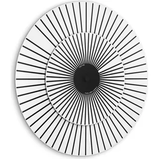 Hermle Wanduhr Modell:30930-002100 mit zwei Drehscheiben als Zeitanzeige (schwarze Striche auf weißem Hintergrund) - Schwarz, Weiß