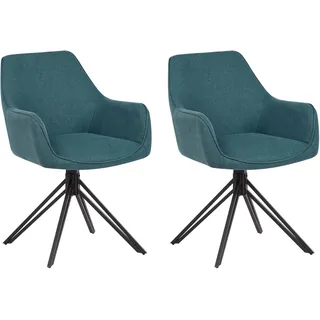 Beliani Esszimmerstuhl 2er Set drehbar JODAR