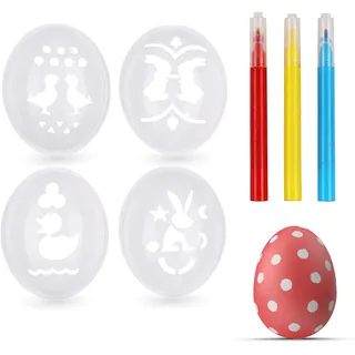 TK Gruppe Timo Klingler Eiermalmaschine zum Bemalen inkl. Eierfarbe zum Färben - Malstifte & Stifte, Schablone Ostereierfarben für Ostern Ostereier