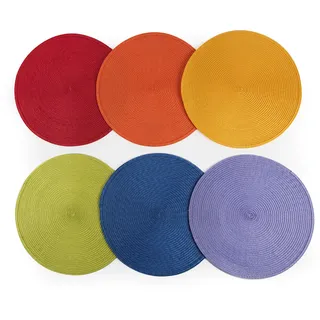 Excelsa Runde Tischsets, Mehrfarbig, Durchmesser: 36 cm, 6 Stück