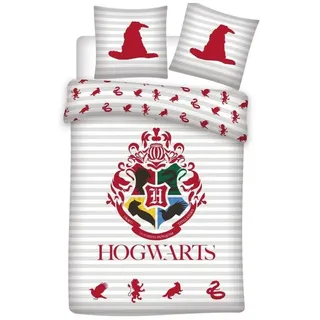 HARRY POTTER Hogwarts Mehrfarbig Baumwolle Weiß 140 x 200 cm + 70 x 90 cm