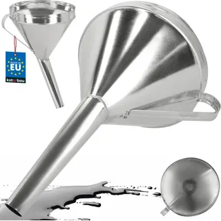 KOTARBAU® Trichter aus verzinkter Stahl Trichter für Öl Benzin ⌀ 23 cm Schräg Trichter Einfülltrichter Groß Verzinkter Metalltrichter mit Siebfilter Trichter Sieb Funnel Trichter Küche