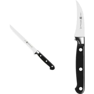Zwilling Professional S Filiermesser, Klingenlänge: 18 cm, Schwarz & 1001437 31020-051 Professional S Schälmesser, Rostfreier Spezialstahl,Sonderschmelze,genietet,Vollerl,70mm,schwarz