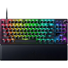 Razer Huntsman V3 Pro Tenkeyless - Analoge optische E-Sport TKL-Tastatur ohne Ziffernblock (Schnellfeuer-Trigger, Snap Tap, Digitaler Drehregler, Doubleshot-PBT-Tastenkappen) US-Layout, Schwarz