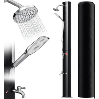 Yakimz Solardusche Gartendusche Regendusche Schwimmbaddusche mit Fußdusche 40L (mit Schutzabdeckung) - Schwarz