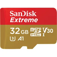Bild von microSDHC Extreme 32GB Class 10 100MB/s UHS-I U3 V30 A1 + SD-Adapter