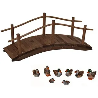 Alfred Kolbe Krippen-Zubehör »Holzbrücke und Entenset, Weihnachtsdeko«, braun