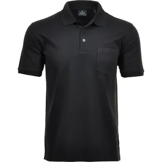 RAGMAN Herren Poloshirt Kurzarm Polokragen Regular Baumwollmix Schwarz S - Schwarz