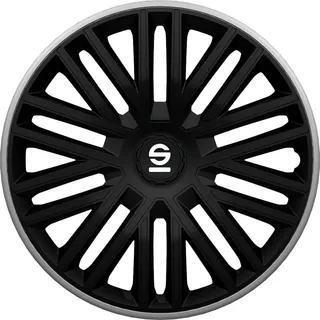 Sparco Radzierblenden Bergamo - 14-Zoll - Schwarz/Grau - Satz mit 4 Stück