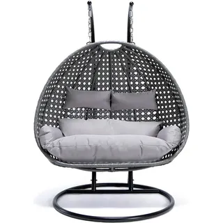 Home Deluxe Hängesessel Twin grau inkl. Regenabdeckung