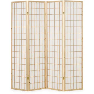 Homestyle4u Paravent Raumteiler, 3 4 5 6 teilig Trennwand Shoji Faltbar Natur
