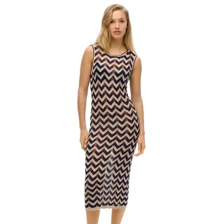 Superdry Zig Zag Kleid - Navy Gold Zigzag - M