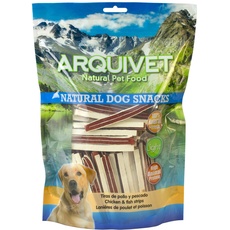 ARQUIVET Huhn und Fisch Streifen 1 kg - 100% natürliche Snacks für Hunde - leicht, fettarm