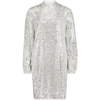 Cartoon Damen Pailletten-Kleid mit Stehkragen Light Silvergrey,40