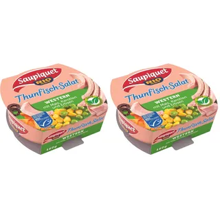 Saupiquet Rio Mare Thunfisch-Salat Western, MSC zertifiziert, Fix und fertig zubereitet, Ideal für unterwegs, 160g (Packung mit 2)