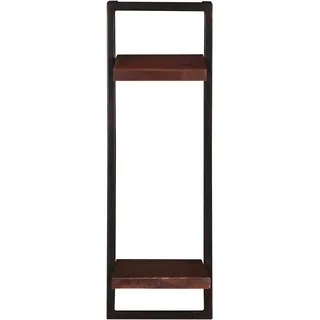 Wandregal SIT "Almirah", braun (schwarz, dunkelbraun), B:25cm H:75cm T:25cm, Massivholz, Metall, Regale, Wandregal