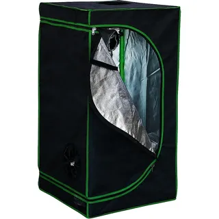 Mucola Gewächshaus inkl. 3 in 1 Feuchtigkeitsmessgerät für Pflanzen Pflanzenzelt Growbox Indoor Pflanzenzelt Zuchtzelt Zuchtschrank Darkroom Frühbeet Schwarz Grün - 120x60x180cm - Schwarz