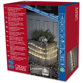 Konstsmide Lichterschlauch Kunststoff 6m 96 warm weiße Dioden batteriebetrieben IP44