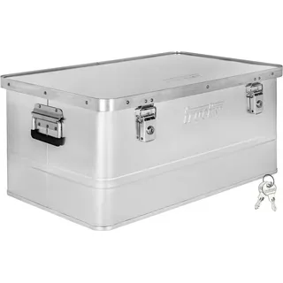 Trucky Aluminium Box mit Deckel Silber Alu Kiste Box Alukiste 85 Liter Transportbox Metallbox Alu Aufbewahrungsbox Boxen Abschliessbar Metallkiste Trucky