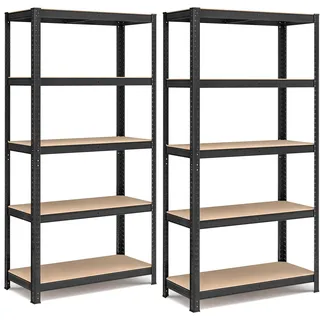 Songmics Schwerlastregal 5 Ablagen Stahl 40 x 90 x 180 cm schwarz