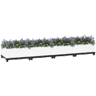 vidaXL Hochbeet 160x40x23 cm Polypropylen - Weiß