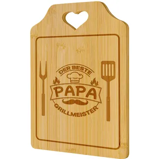Sevenpers Papa Geschenk – Geschenke für Papa Graviertes Bambus Schneidebrett 31x21x1cm Geschenk Vatertag Personalisiert Küchenschneidebrett Vater Geburtstagsgeschenk