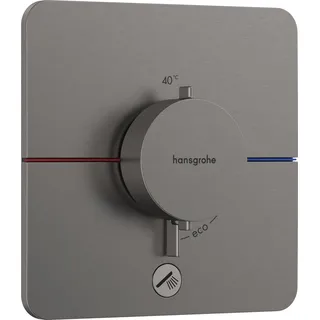 Hansgrohe ShowerSelect Comfort Q Thermostat, Unterputz, 1 Verbraucher, ein zusätzlicher Abgang, Soft Egde Rosette, 15589340 Dusch-Mischbatterie Schwarz, Chrom
