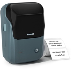 NIIMBOT B1 Etikettendrucker mit 1 Rolle Starterband, Bluetooth-Etikettendrucker Thermoetikettierer Aufkleber Druckgröße 20-50 mm Kompatibel mit iOS und Android für Einzelhandel, Büro, Supermarkt