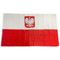 Bild Flagge Polen mit Wappen 90 x 150 cm Fahne mit 2 Ösen 100g/m2 Stoffgewicht