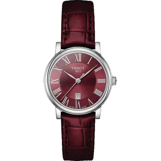 Tissot Damen-Uhren Analog Quarz One Size Rot Leder 88158326