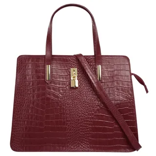 Cluty Henkeltasche Leder Rot