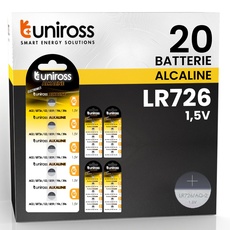 Uniross Batterie AG2 / LR726 / G2 / LR59 / 196 / 197 / 396 1,5 V Alkaline Knopfzellen - 20 Batterien
