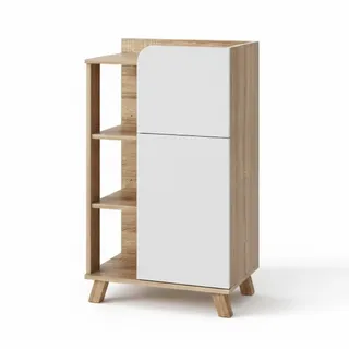 Vicco Midischrank Karen, 50 x 90 cm mit Tür und Schublade, Sonoma/Weiß