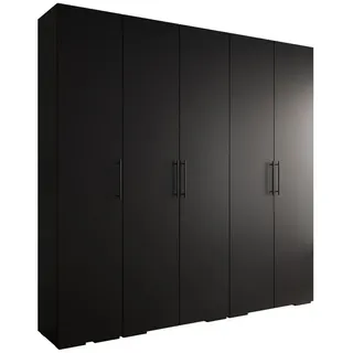 abiks möbel Drehtürenschrank Schwarz, Metall, Nachbildung, 250x236.7x47 cm Schlafzimmer, Kleiderschränke, Drehtürenschränke