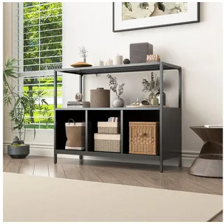 Coemo Sideboard Chicago aus Metall mit 5 Ablageflächen Schwarz - Schwarz