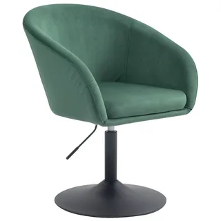 Svita JAMAIKA Loungesessel Cocktailsessel Tellerfuß mit Armlehnen Samt Dunkelgrün
