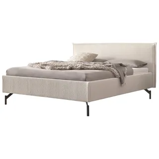Hasena Polsterbett HASENA "Marla", weiß (weiß, boucle ivory), B:159cm H:101cm L:212cm, Betten, Polsterbett, mit trendigem Bouclestoff, Rahmenhöhe von 23 cm und 4 Einlegetiefen
