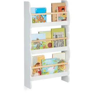 Relaxdays Kinderbücherregal Wolke 80 x 42,5 x 14 cm Kiefer weiß