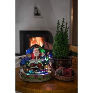 Konstsmide LED Szenerie Weihnachtsmann mit Kindern und Zug 28,5 x 27,5 x 28 cm