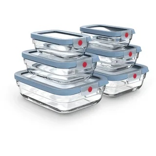 EMSA OneClick Glas Set 6-tlg. Lebensmittelaufbewahrungsboxen, Food storage