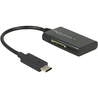 DeLock USB 3.1, USB Type-C 4 Slots, schwarz (USB-C), Speicherkartenlesegerät, Schwarz