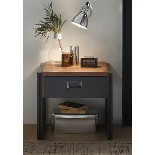 Home Affaire Nachttisch Breite 55 cm, in angesagtem Industrial Look, grau