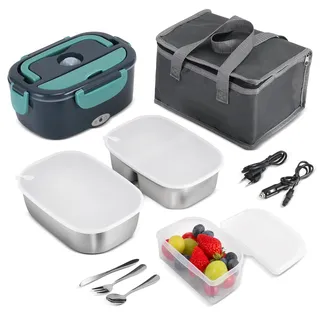 Elektrische Lunchbox Elektrisch 80W 1.5L Electric Essensbox Warmes Mittagessen Beheizbare Wärmebox Essen Thermo Warmhalten Behälter Food Warmer Erwachsene Brotdose zum Aufwärmen Mikrowelle Lkw Mobile