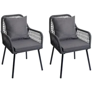 Mendler HWC-O12 Gartenstuhl 54 x 54 x 81 cm anthrazit 2 St.