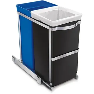 Simplehuman 35L (20/15) Ausziehbarer Recycler, robuster Stahlrahmen