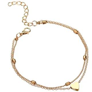Yean Fußkettchen für Damen Gold Herz Anhänger Fussketten für Frauen