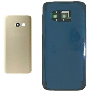 Set mit 3 Akku-Abdeckungen + doppelseitigem Klebeband + Linse kompatibel für Samsung Galaxy A5 (2017) SM-A520F A520 Nr. 1 Rückseite Back Cover Rückseite + Kleber + Linse mit Rahmen (Gold)