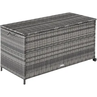 tectake Auflagenbox Kuusamo, 117 x 54 x 64 cm, grau , Hellgrau, Dunkelgrau , Kunststoff , Rechteckig , 54.5x63x117 cm , Gartenzubehör, Kissenboxen